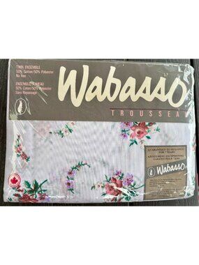 WABASSO Trousseau TWIN Bed SHEET SET Shabby Chic Vintage Made in Canada